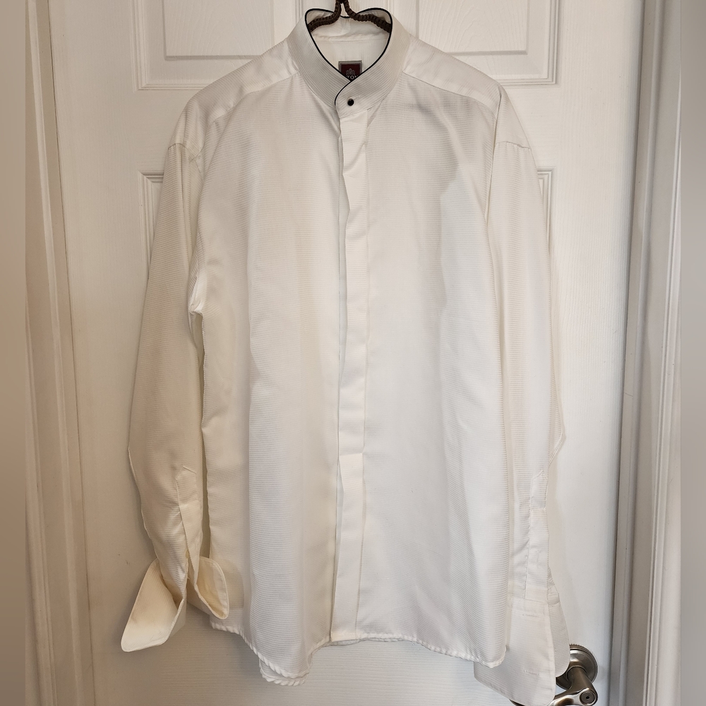 ETON of Sweden Size 40 15 3/4 White Stripe Cotton French Cuff Tuxedo Shirt